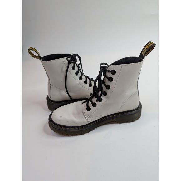Dr Martens Womens Size 7 US Luana White Leather Combat Boots - Picture 7 of 9